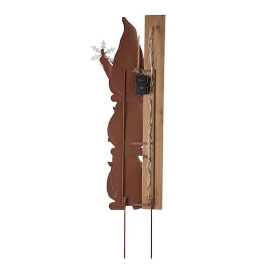 Glitzhome® 3ft. Lighted LED Gnome Snow Gauge Yard Stake